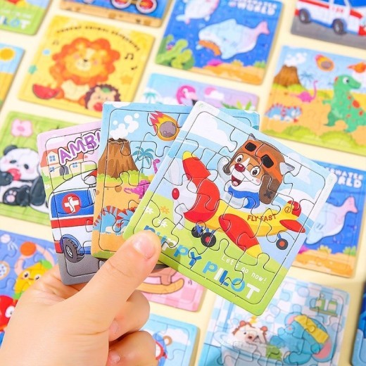 16 Children's Puzzle Toys Cartoon Mini Jigsaw