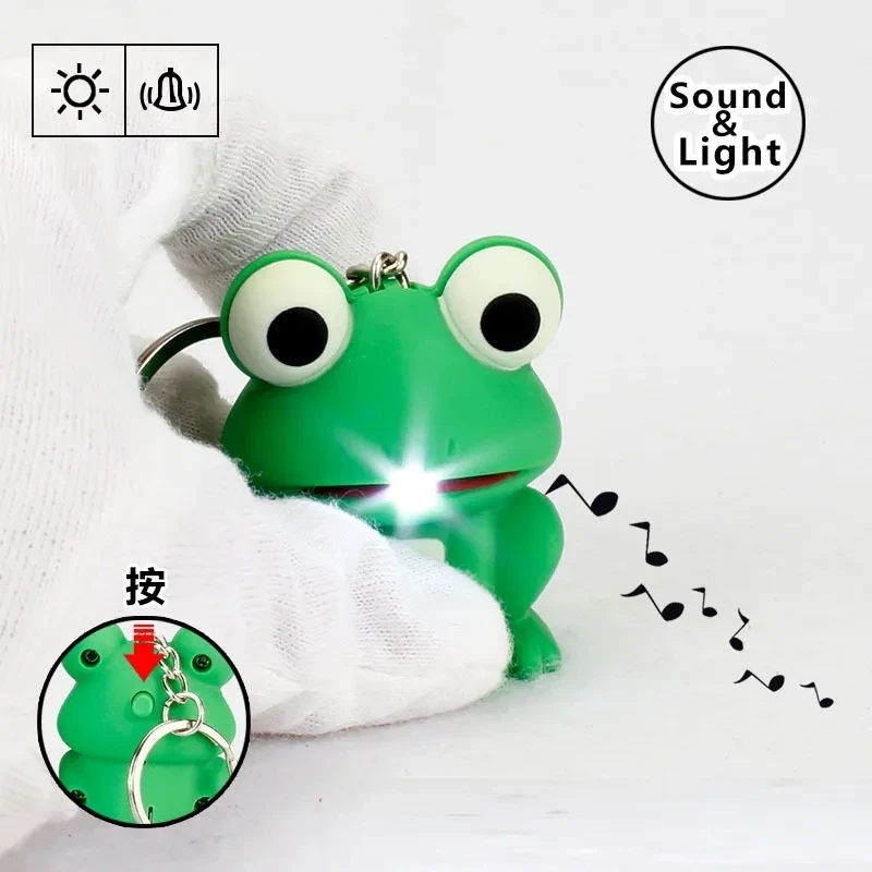 Keroppi LED Sounding Luminous Keychain Cartoon Animal Pendant