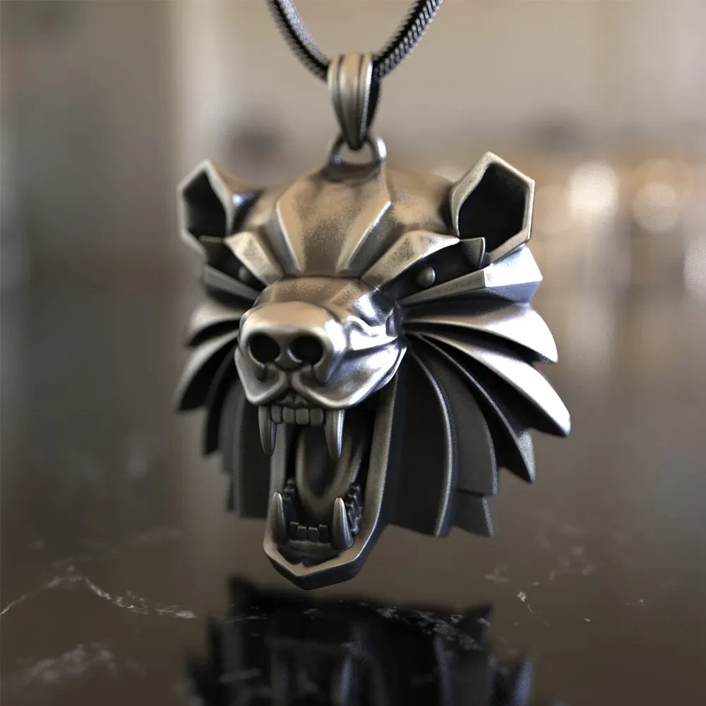 Nordic Viking Brown Bear Head Pendant Necklace