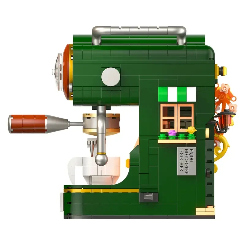 Vintage Retro ABS Plastic Self-Assembly Coffee House Building Blocks