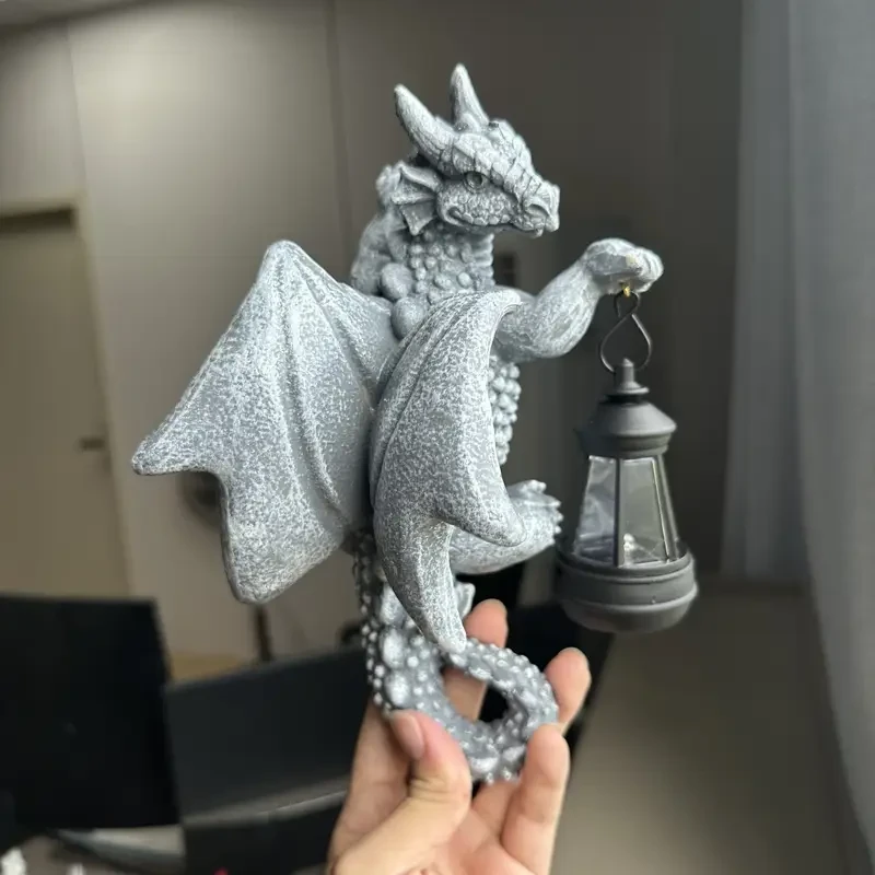 Solar-Powered Hanging Dragon Lantern