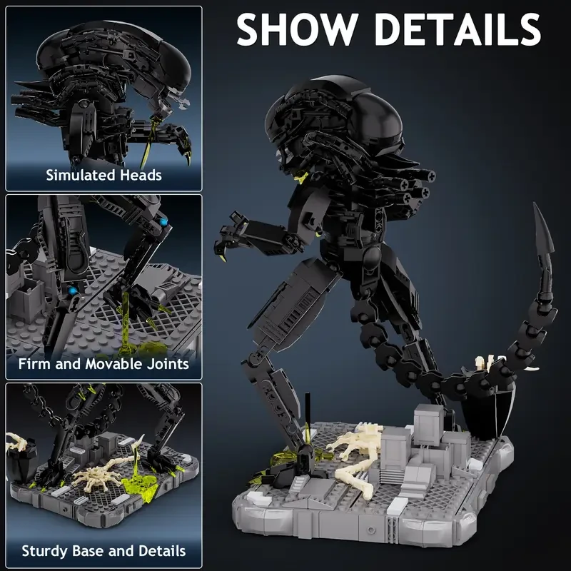 1pc Alien Xenomorph Mech Action Figure Building Kit