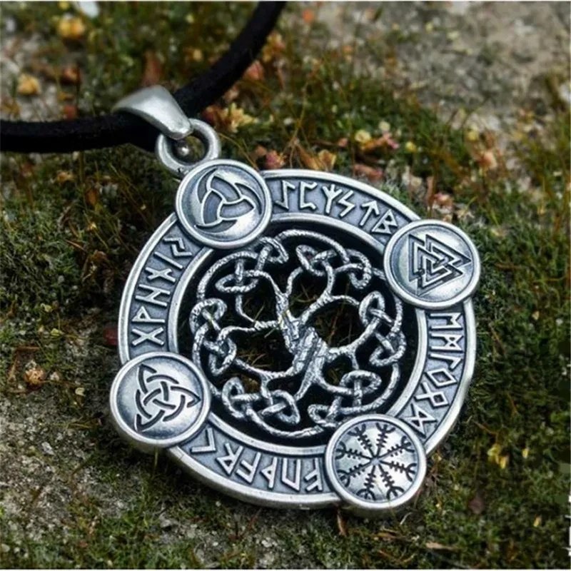 Men'S Wise Hot Life Tree In Europe And America Without Chain, Viking Accessories Nordic Style Pendant Pt406