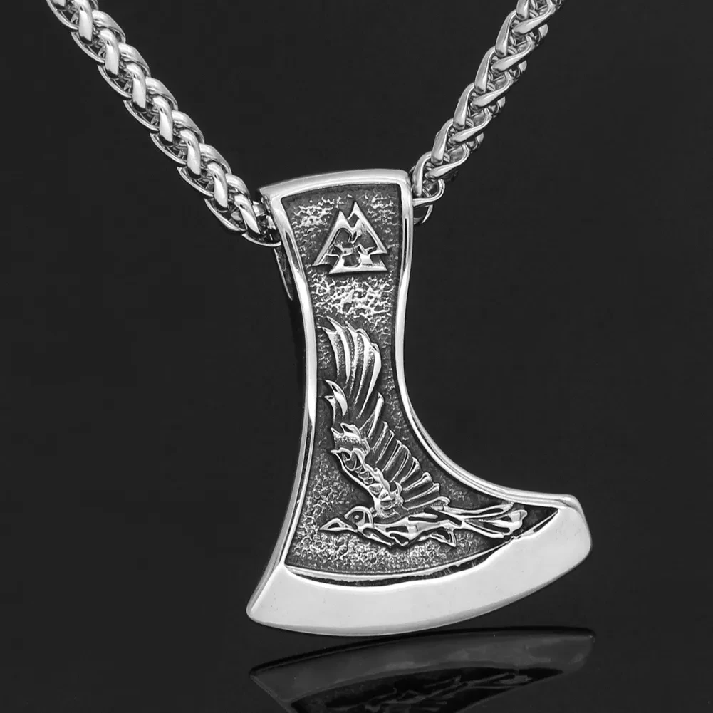 Stainless Steel Viking Aoding Trianglerow Celtic Wolf Titanium Steel Necklace