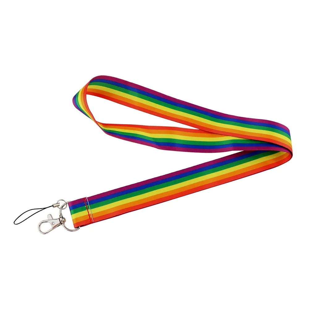 Rainbow Mobile Phone U Disk Document Lanyard Key Chain
