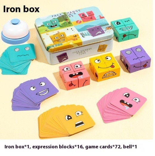Children's Face Changing Rubik's Cube Building Block Puzzle Toy