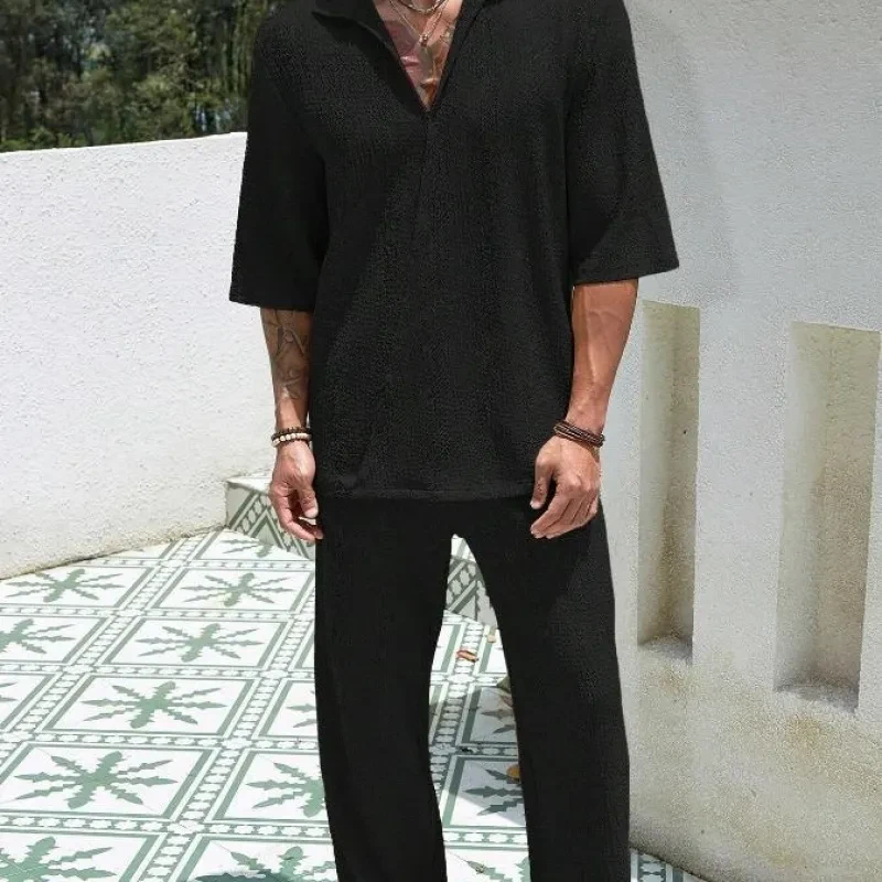 Short-Sleeved Top & Loose Trousers for Men