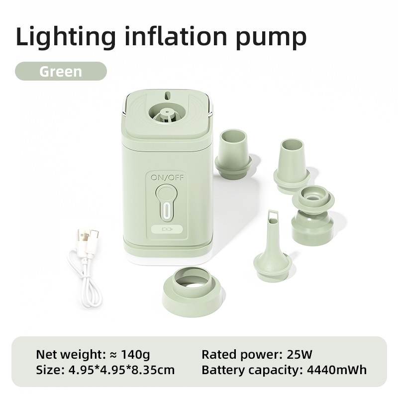 3 in 1 Electric Air Pump with Lights - Mini Wireless Air Compressor USB Charging Inflator/Deflator Pumps for Outdoor Camping