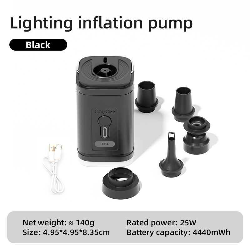 3 in 1 Electric Air Pump with Lights - Mini Wireless Air Compressor USB Charging Inflator/Deflator Pumps for Outdoor Camping
