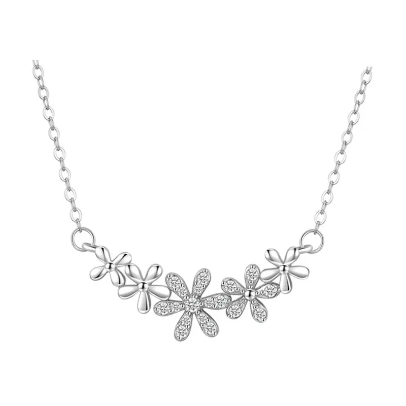 S925 Sterling Silver Daisy Pendant Necklace