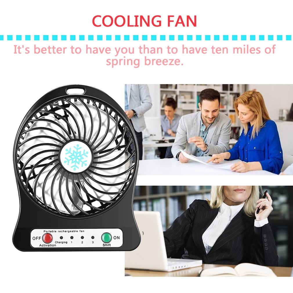 Mini Portable USB Charging Handheld Fan with LED Light - Outdoor Camping Cooling Fan