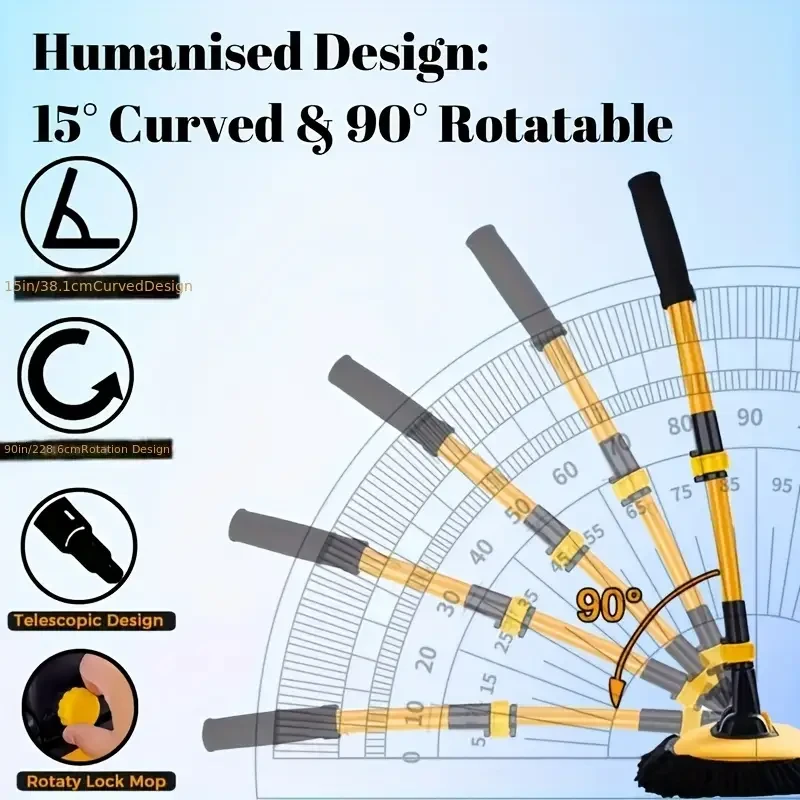 1pc Aluminum Car Wash Brush with Long Handle, Ultra-Fine Fiber Towel