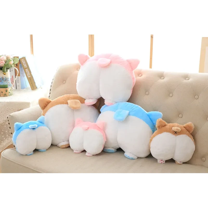 New Universal Car Neck Pillow Headrest Seat Cute Soft Corgi Butt Shape Pillows