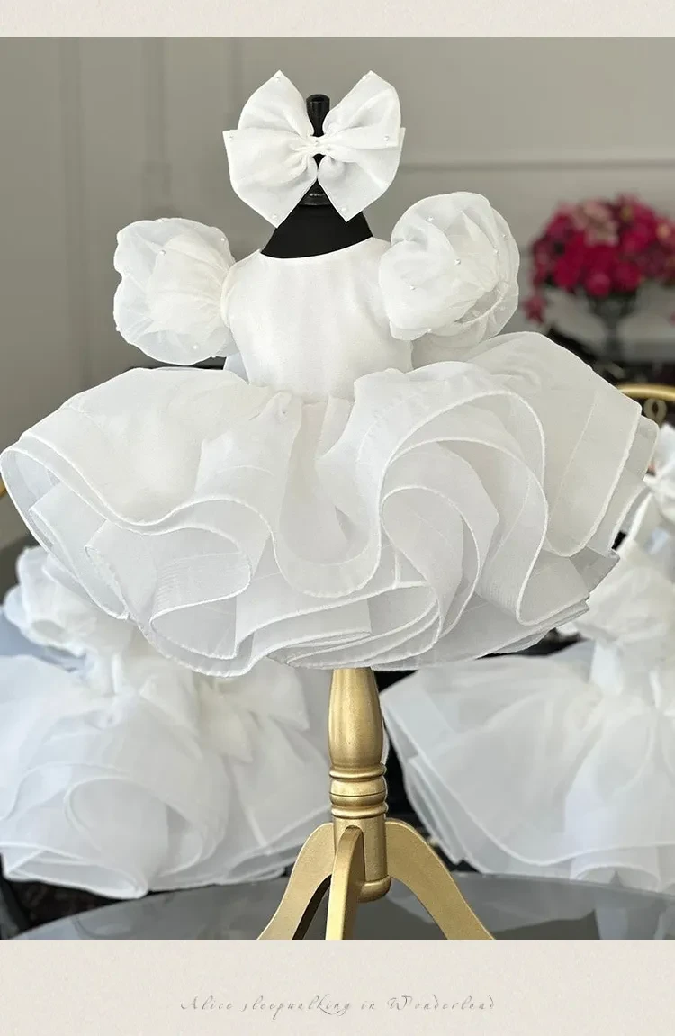 Bubble Sleeve Princess Dress Girls' Chiffon Skirt