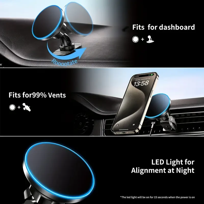 [Magnetic Wireless Car Charger] 15W Magnetic Wireless Car Charger
