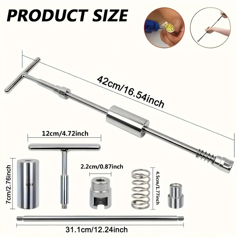 43PCS 2 In 1 T-Shaped Dent Puller Car Dent Repair Tool Kit with Glue Gun for Paint