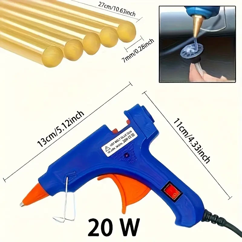43PCS 2 In 1 T-Shaped Dent Puller Car Dent Repair Tool Kit with Glue Gun for Paint