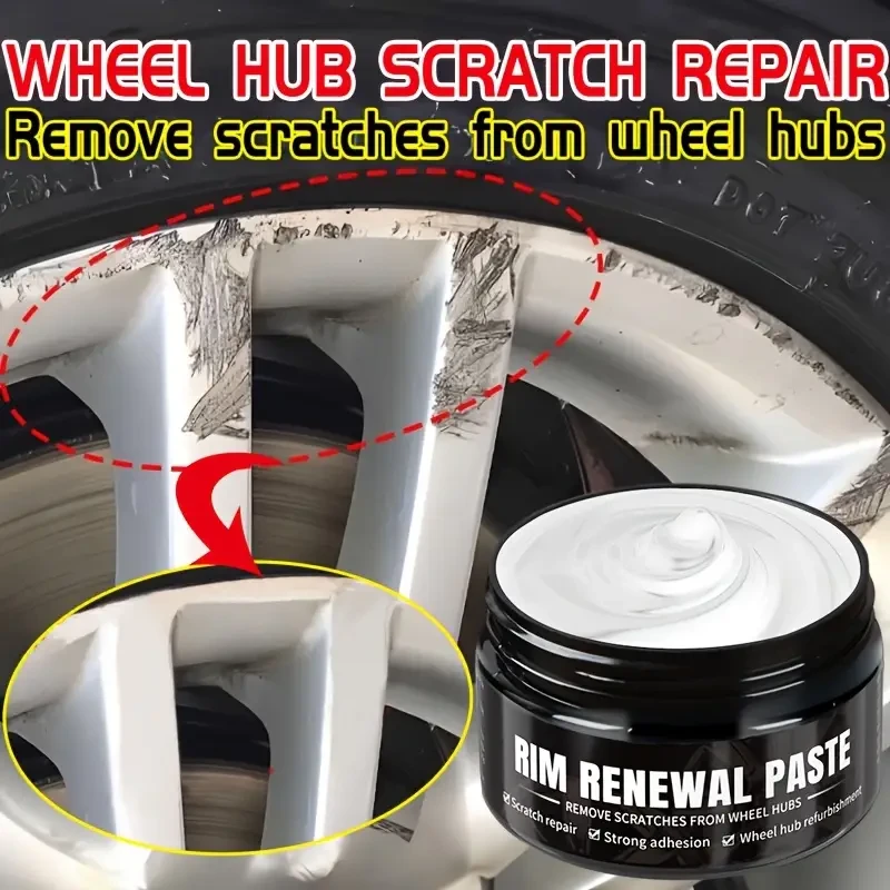 Car Wheel Rim Scratch Refurbishment Paste, Tire Rim Scratch Paint Repair Paste