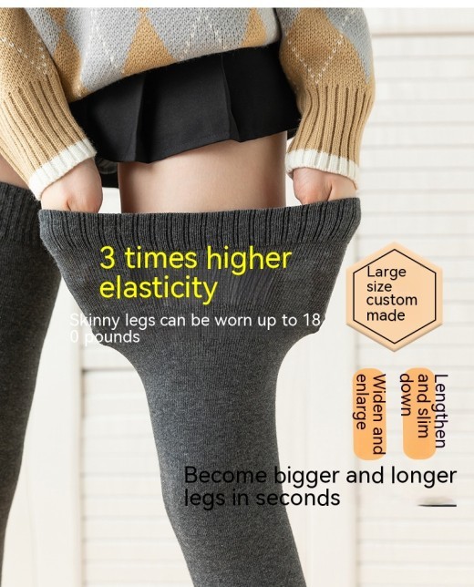 Lengthened Overknee Plus-sized Silicone Non-slip High-top Cotton Socks