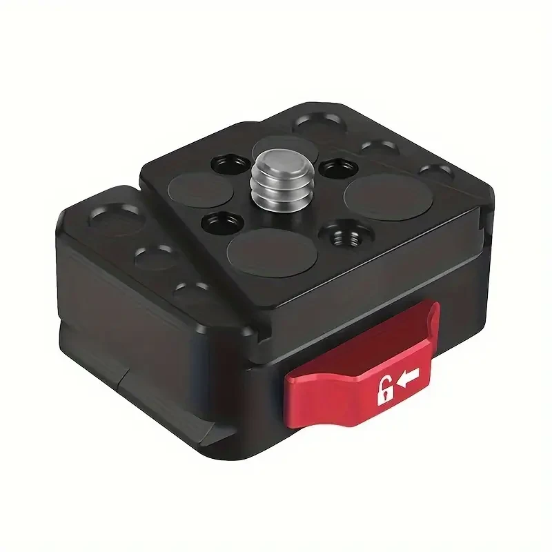 Quick Release Clamp Plate V-Lock Mount 1/4" Screw for 38mm Tripod Head Field Monitor LED Light Camera Adapter