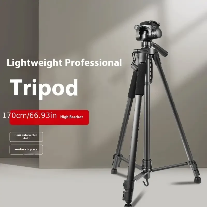 1pc Portable Tripod Stand for Digital Cameras & Mobile Phones, 169.93cm Extendable Titanium and Iron Construction