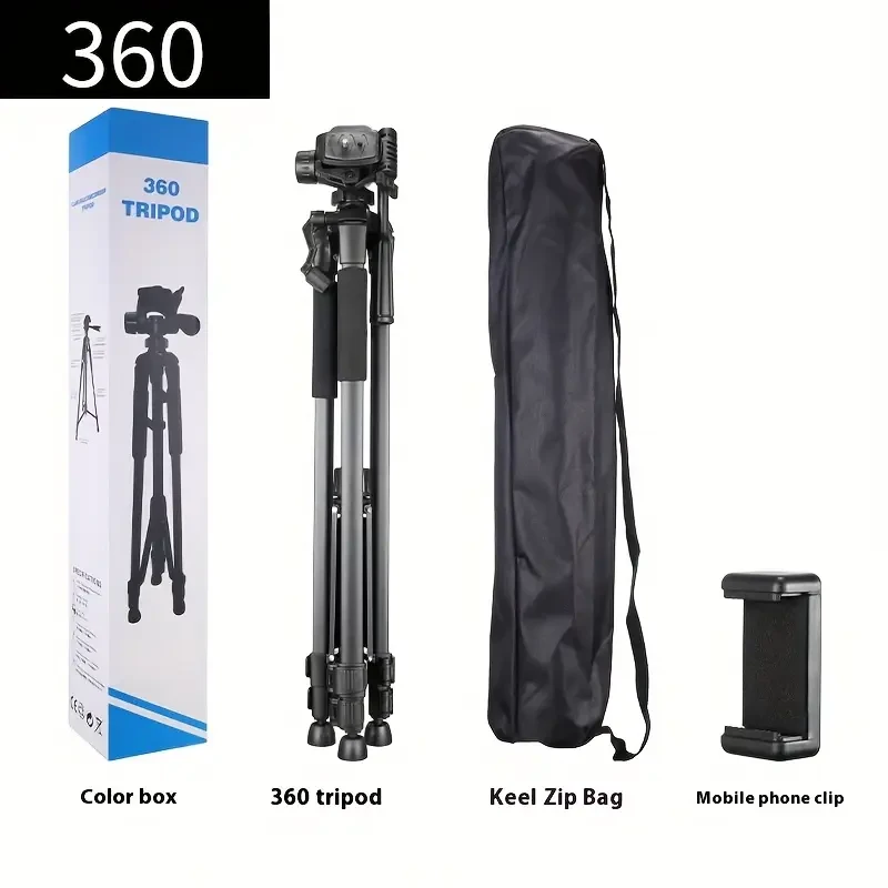 1pc Portable Tripod Stand for Digital Cameras & Mobile Phones, 169.93cm Extendable Titanium and Iron Construction