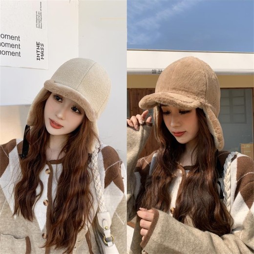 Women's Men's Thick Velvet Outdoor Double-sided Lei Feng Hat
