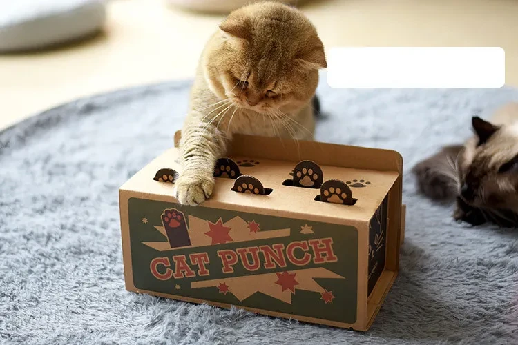 Cat Punch Scratch Toy Supplies Interactive Mole Mice Game Toy DIY