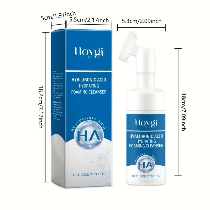 A Set of 2 Transparent Hyaluronic Acid Moisturizing Cleansing Mousses