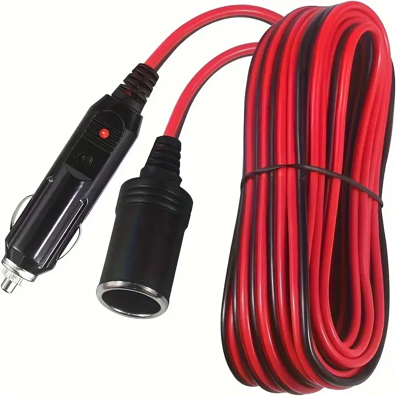 3Meters Car Plug Extension Cord 12V/24V Battery Charging Cable With Male Plug To Female Socket Adapter 16AWG Heavy