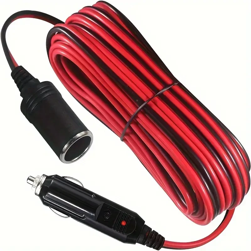3Meters Car Plug Extension Cord 12V/24V Battery Charging Cable With Male Plug To Female Socket Adapter 16AWG Heavy
