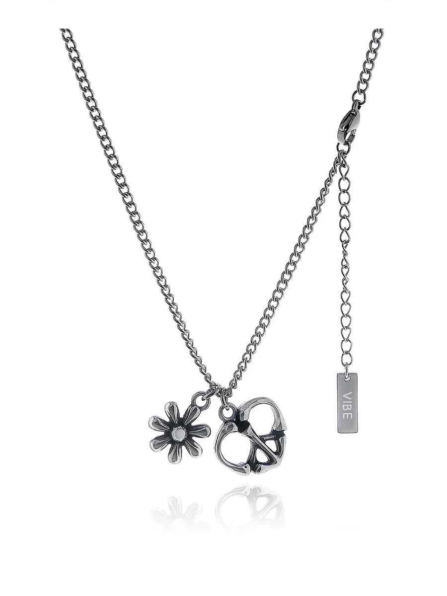 Vintage Multi Pendant Necklace Ancient Silver