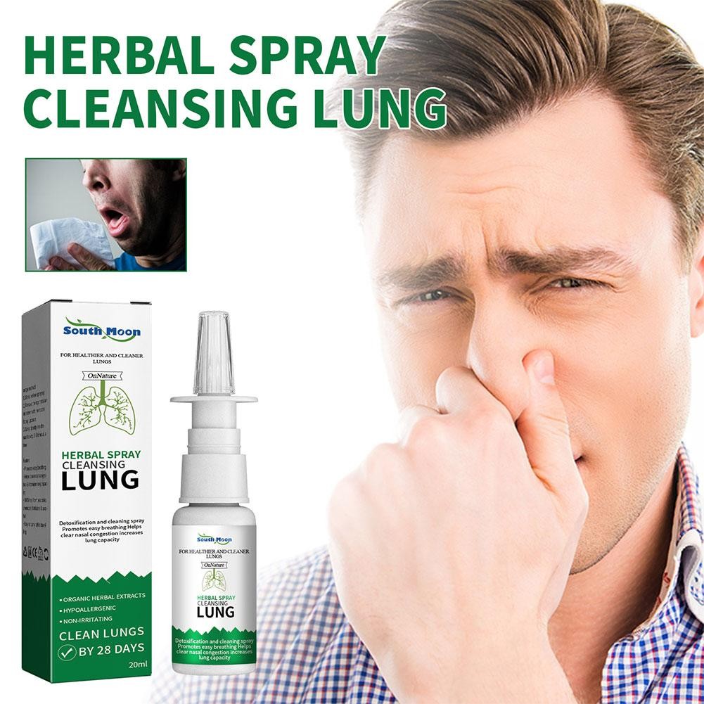 5X 20ml Lung Detox Herbal Cleanser Spray - Anti Snoring and Nasal Congestion Relief