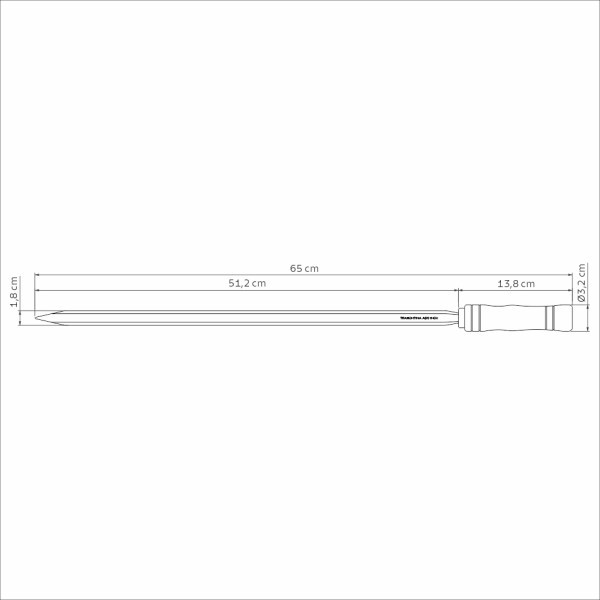 Heavy Duty Stainless Steel Skewer Wood Handle 65cm - Tramontina