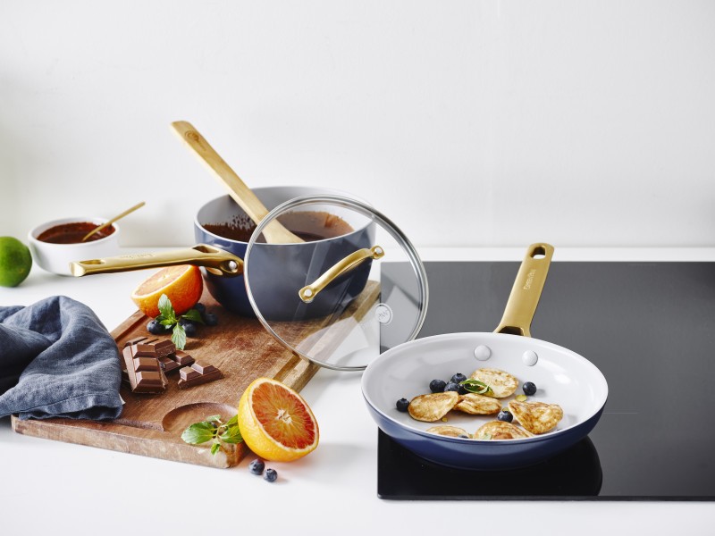 Padova Navy Blue Covered Saucepan 18cm/2L