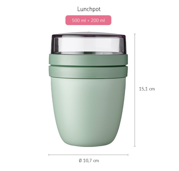 Lunch Pot Ellipse Nordic Sage - Mepal