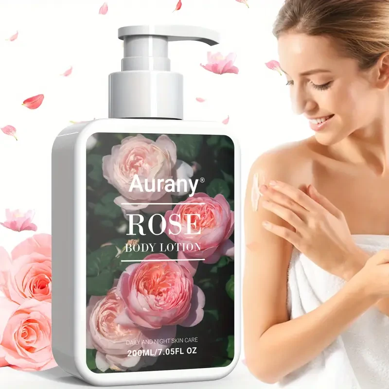 200ml/7.05 Fl.Oz, Rose Body Lotion With Natural Oils, Hyaluronic Acid