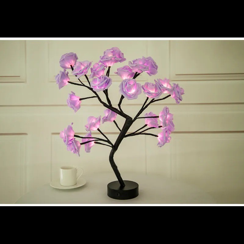 Rose Flower Lamp USB Battery Operated LED Table Lamp
