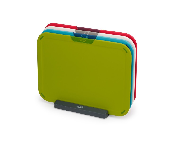 4-piece Chopping Board Set with Storage Stand - Joseph Joseph Duo