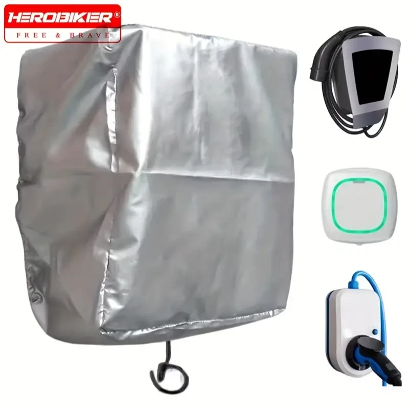 1pc Waterproof Wall-Mounted Electric Vehicle Charging Station Cover, Polyester Fiber Dustproof Protector for Outdoor Charger Box
