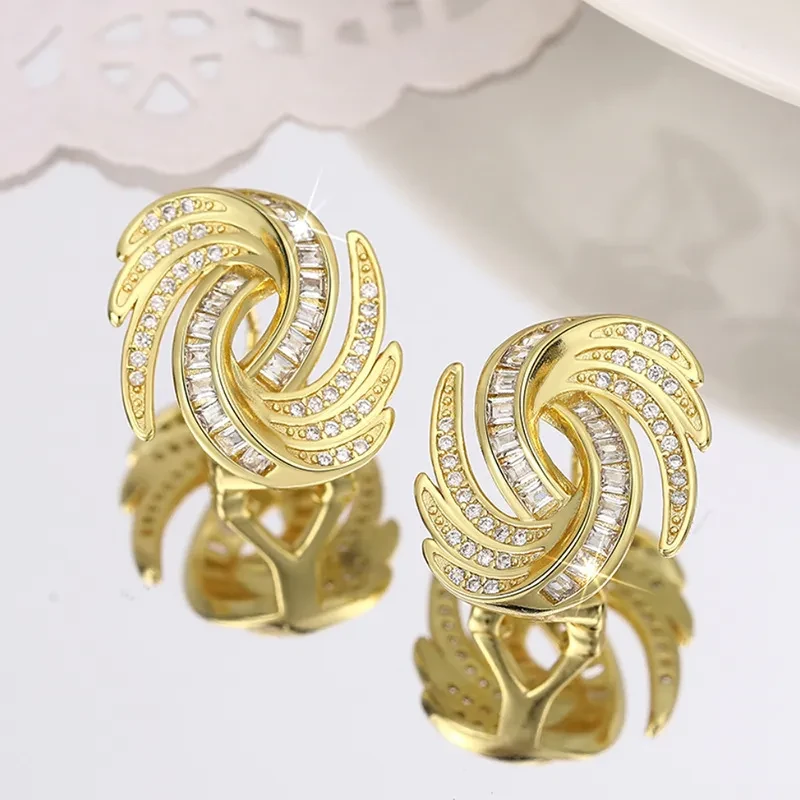 Design Sense Earrings Female Niche Zircon Ornament