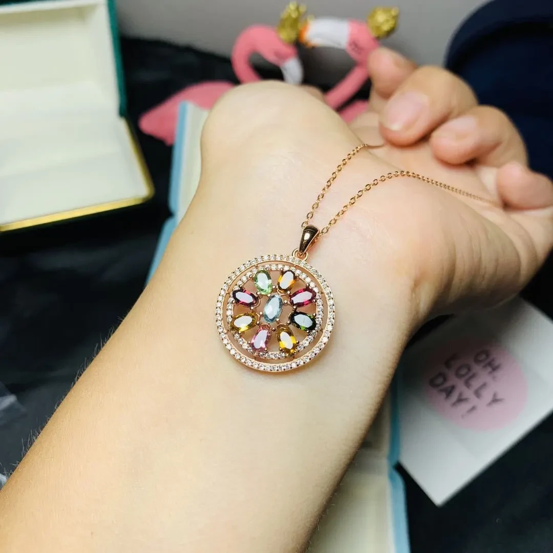 Ladies Fashion New Natural Tourmaline Pendant