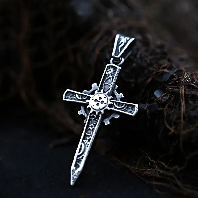 Stainless Steel Cast Cross Men's Pendant