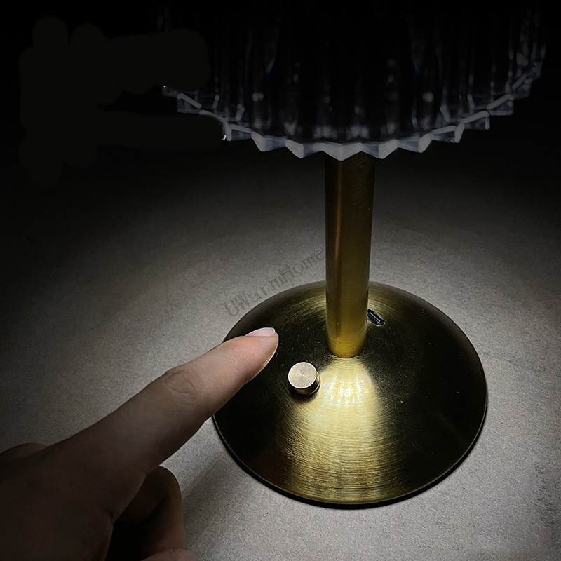 Retro LED Table Lamp - Rechargeable Dimmable Night Light for Restaurants, Outdoor, Desktop, Christmas Gift