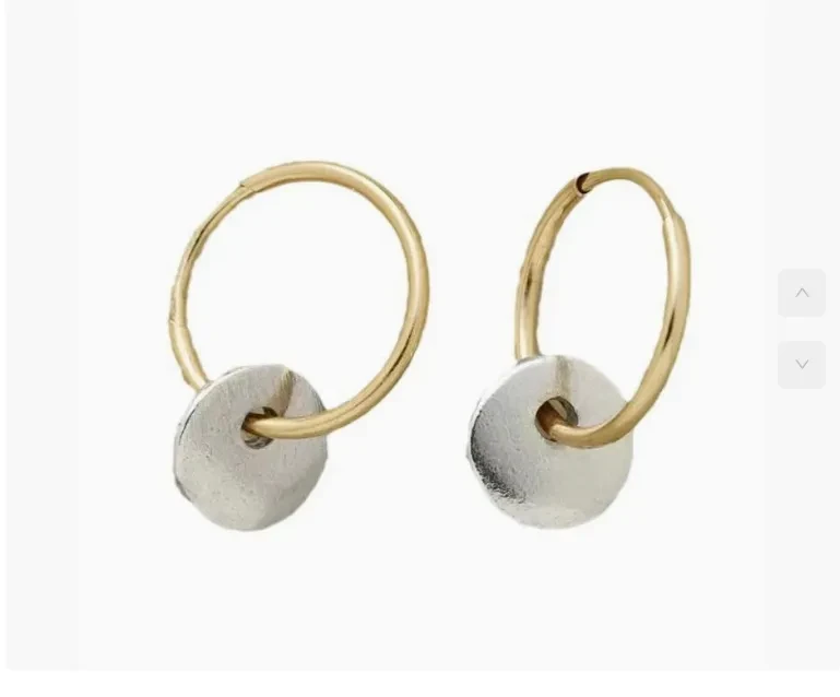 Simple Circle Dual Color Electroplated Earrings