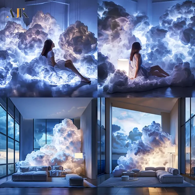 AJK 6m 3D Big Cloud Light Kit Music Sync