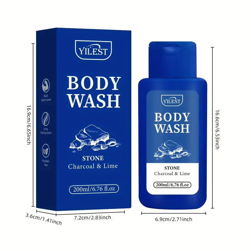 YILEST Mint & Sea Salt Hydrating Body Wash for Men