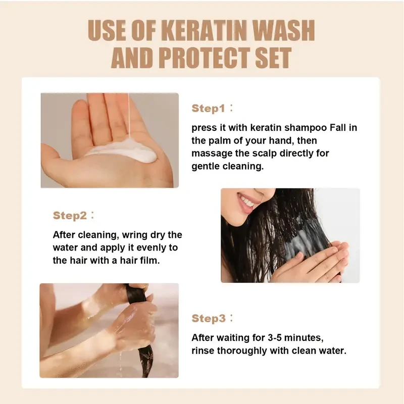 2pcs Keratin Smooth Shampoo and Conditioner Set