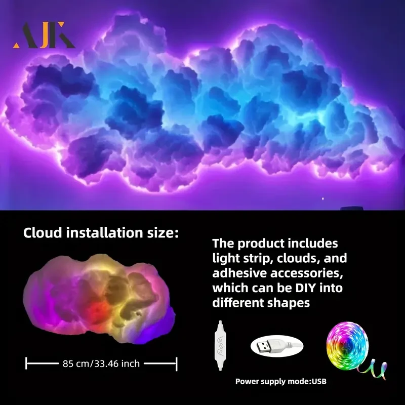 AJK 3D Cloud Light Set with Music Synchronization
