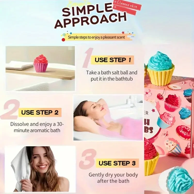 Sadoer Ice Cream-Shape Bath Bombs Set